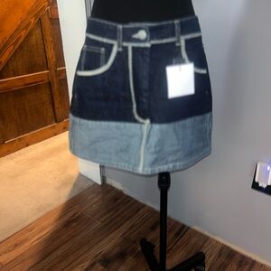 PLT Two-Tone Denim Mini Skirt - 4